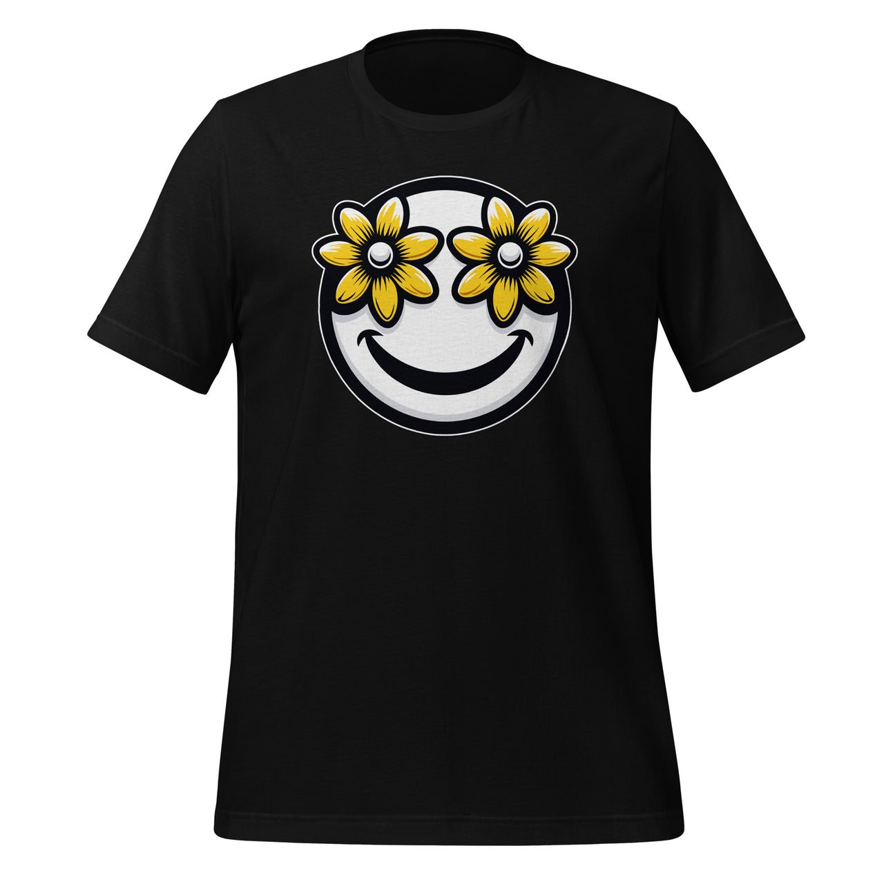 Funny Smiling Flowers Cool Happy Smile Face Unisex T-Shirt