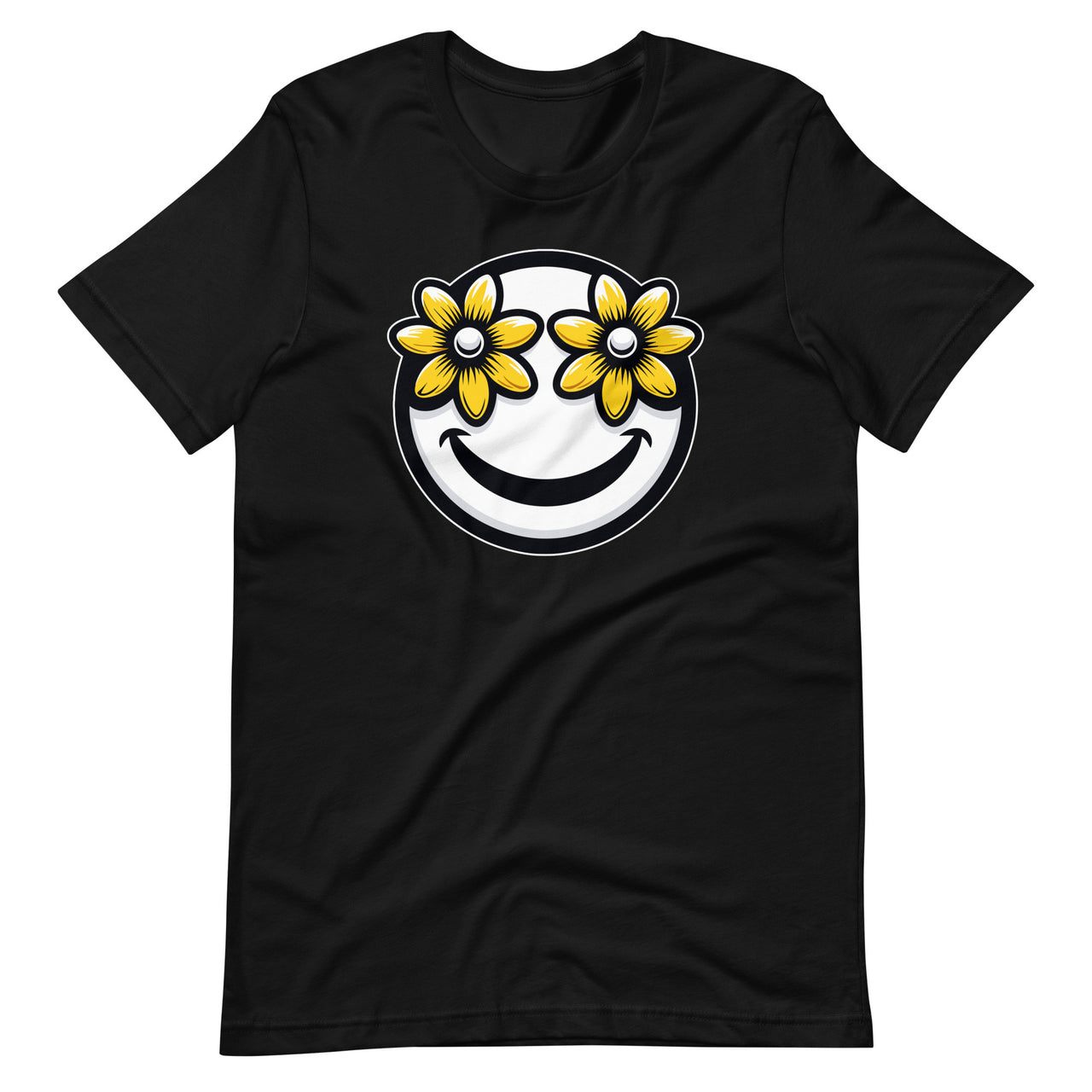 Funny Smiling Flowers Cool Happy Smile Face Unisex T-Shirt