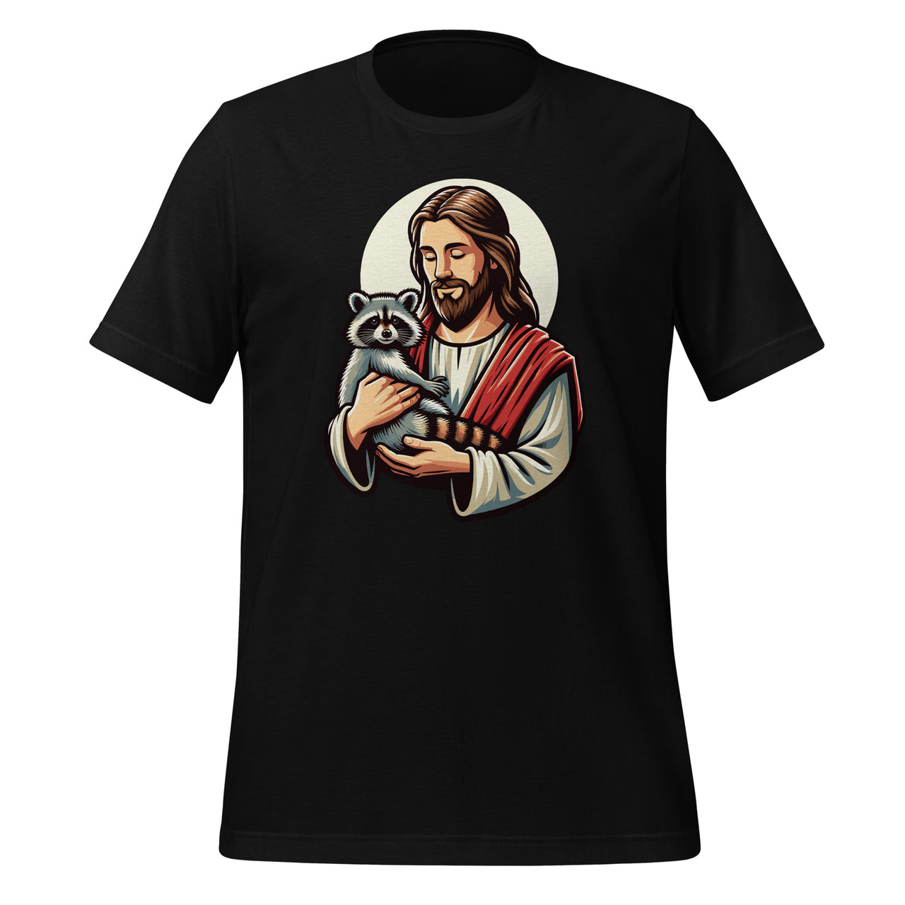 Jesus Holding A Raccoon Trash Eater Christian Unisex T-Shirt