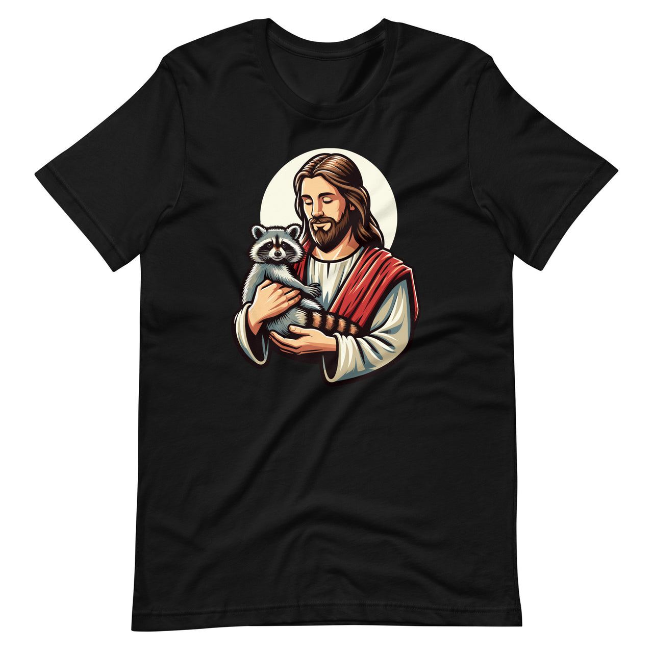 Jesus Holding A Raccoon Trash Eater Christian Unisex T-Shirt