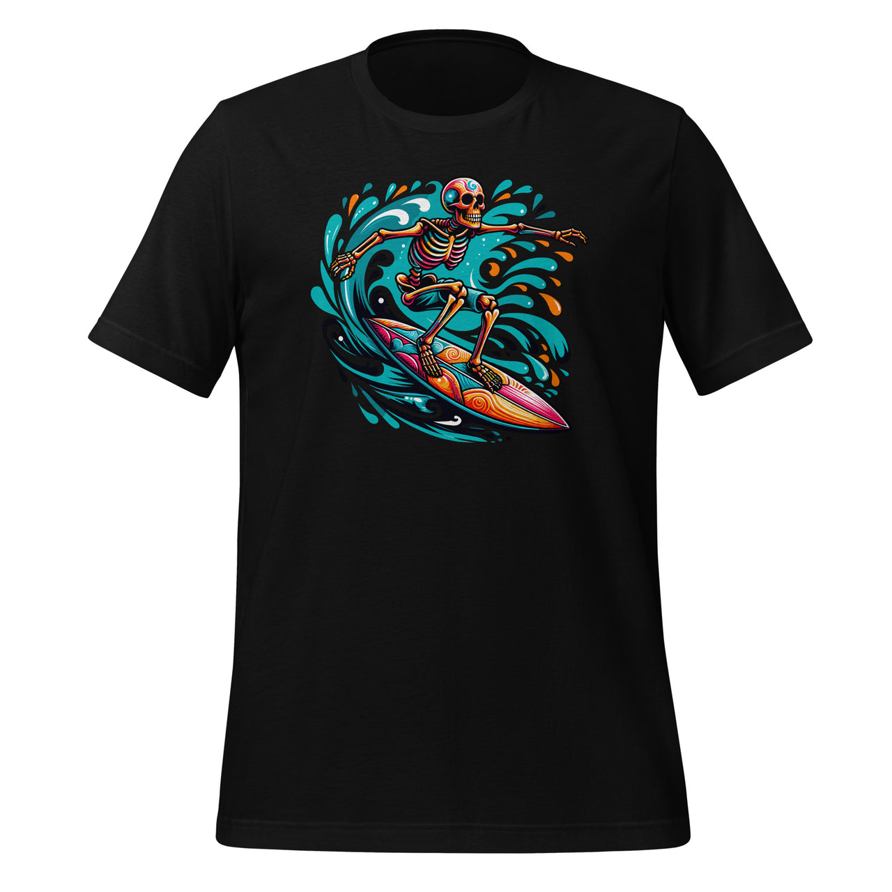 Sea Surfboard Skeleton Surfer Surfing Competition Training Unisex T-Shirt