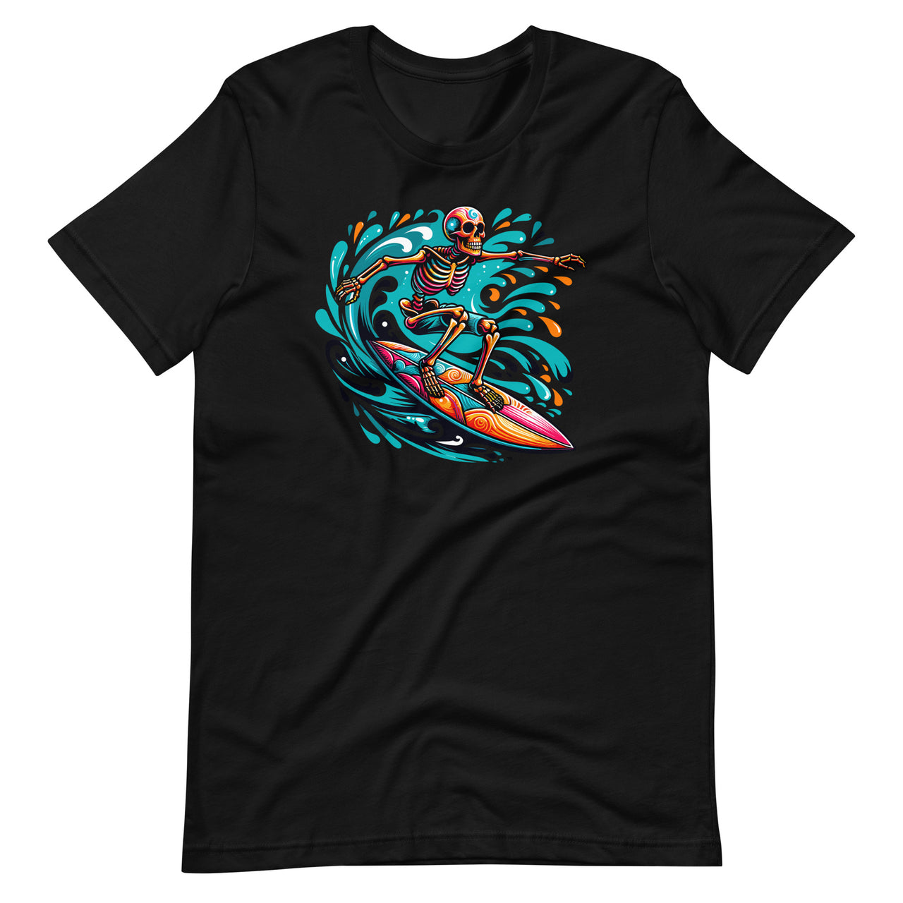 Sea Surfboard Skeleton Surfer Surfing Competition Training Unisex T-Shirt