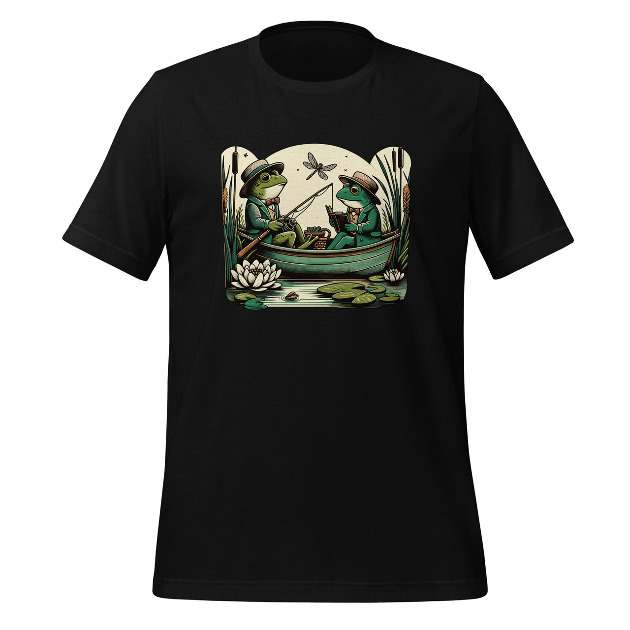 Cottagecore Aesthetic Frog Vintage Toad Fishing Unisex T-Shirt