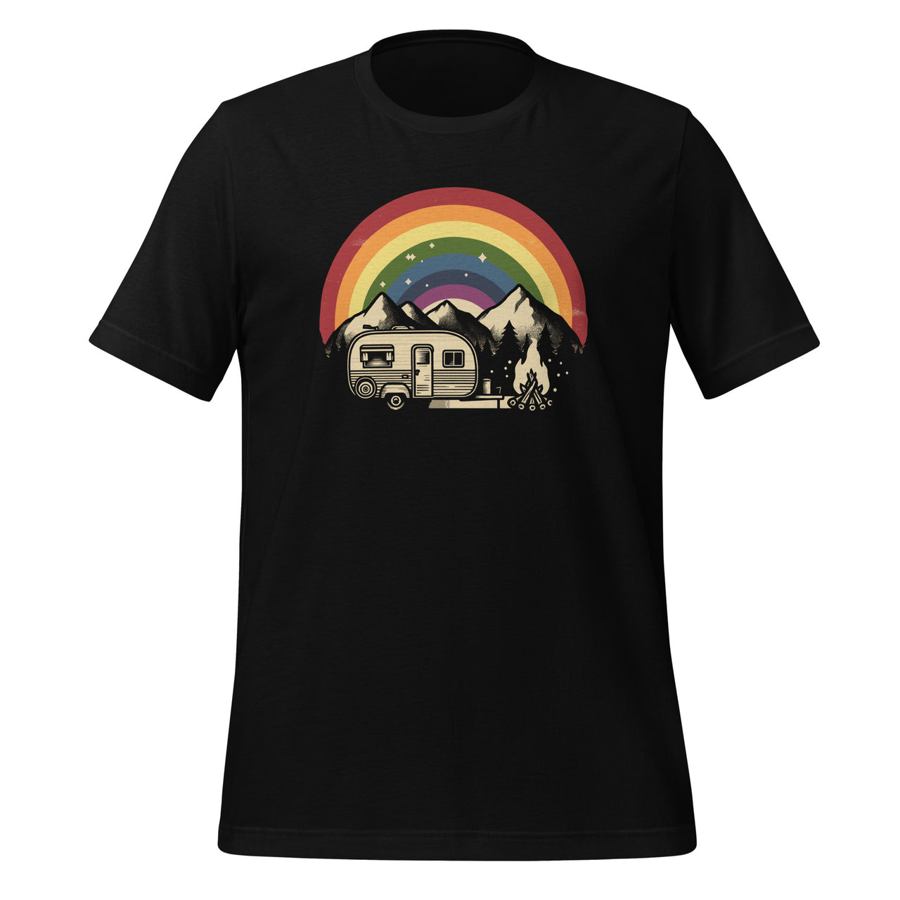 LGBT Camping Rainbow Gay Flag Pride Camper Camping Month Unisex T-Shirt