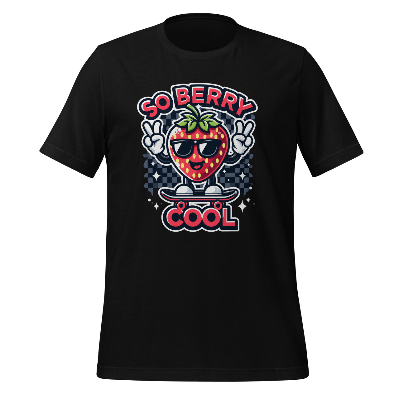 Groovy So Berry Strawberry Fruit Cool Skateboard Lover Unisex T-Shirt