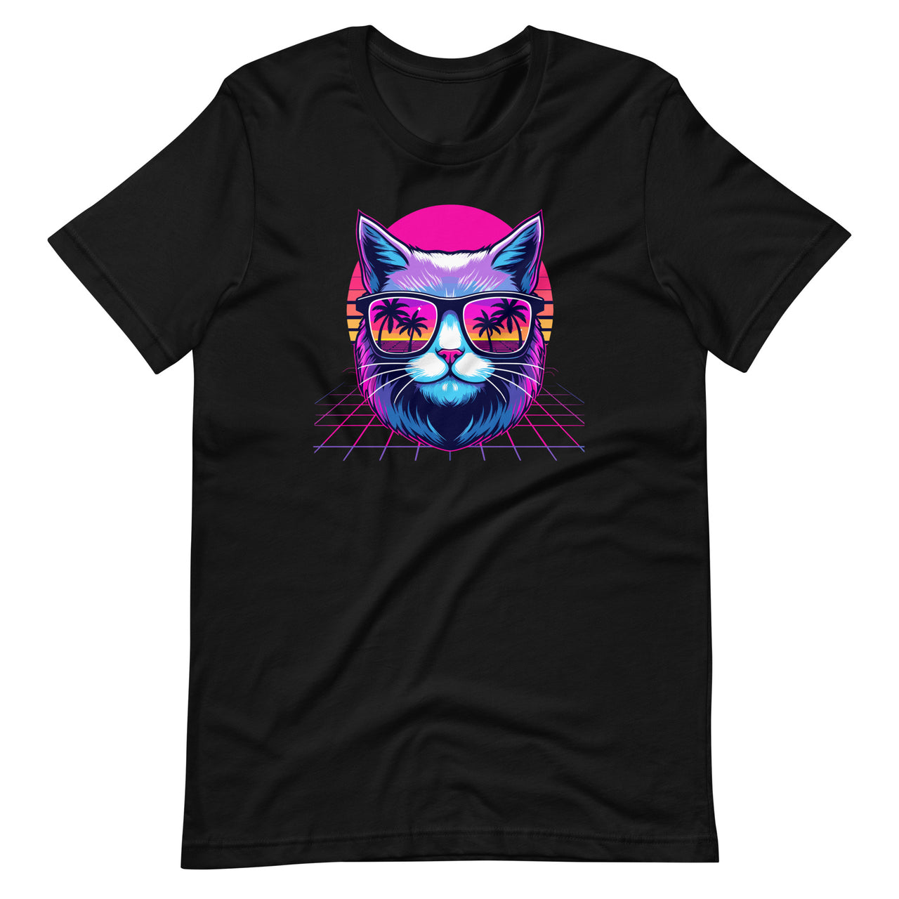 Vaporwave Cat Wearing Sunglasses Day Aesthetic Animal Pet Unisex T-Shirt