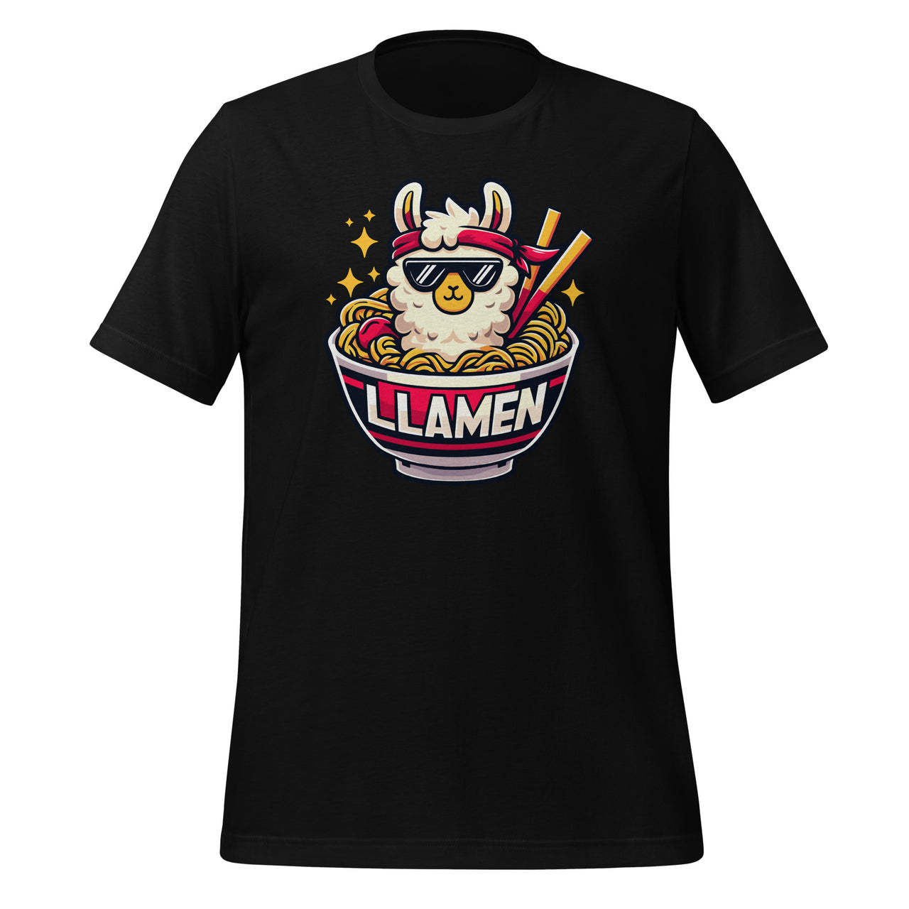 Funny Llamen Llama Ramen Anime Kawaii Eating Noodles Unisex T-Shirt