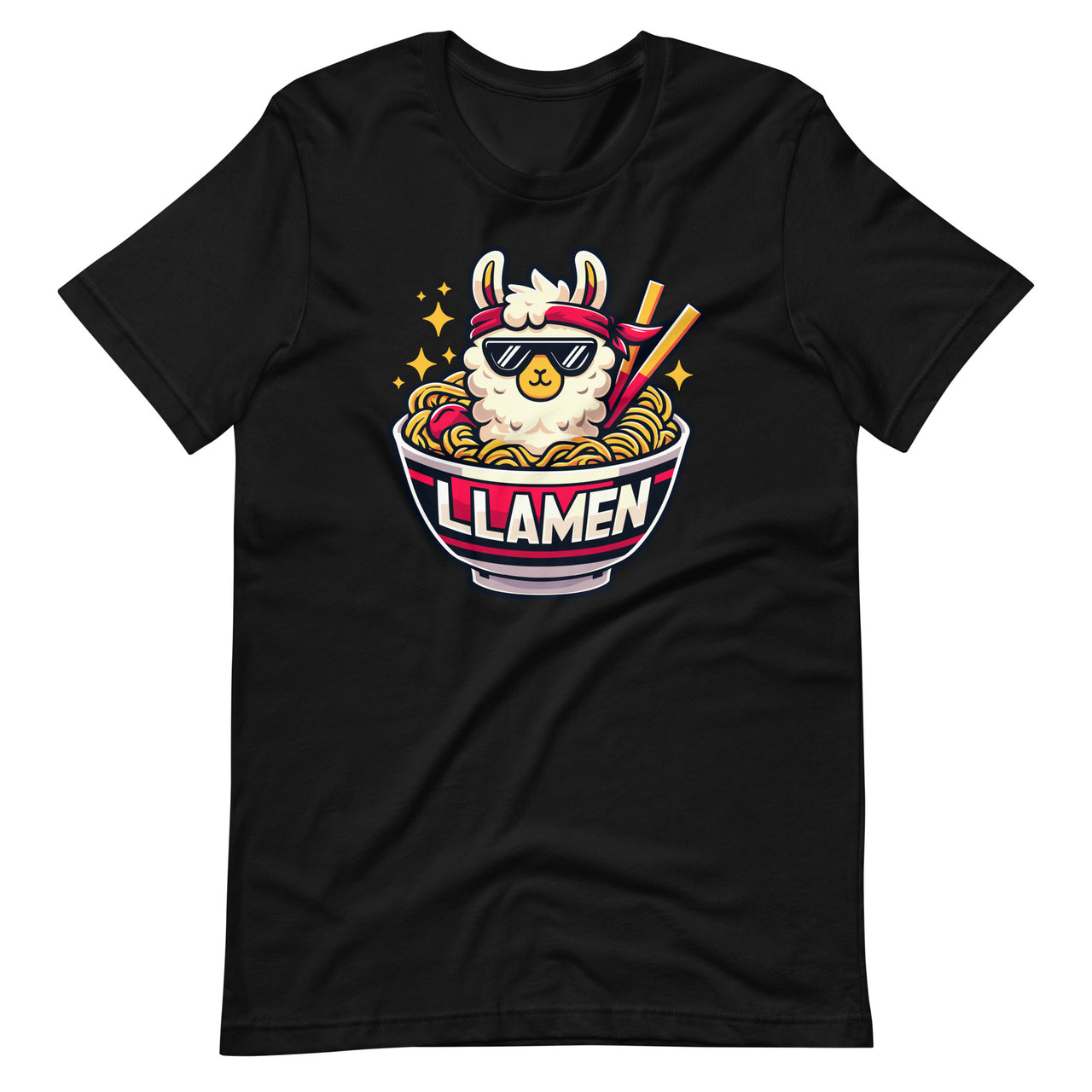 Funny Llamen Llama Ramen Anime Kawaii Eating Noodles Unisex T-Shirt