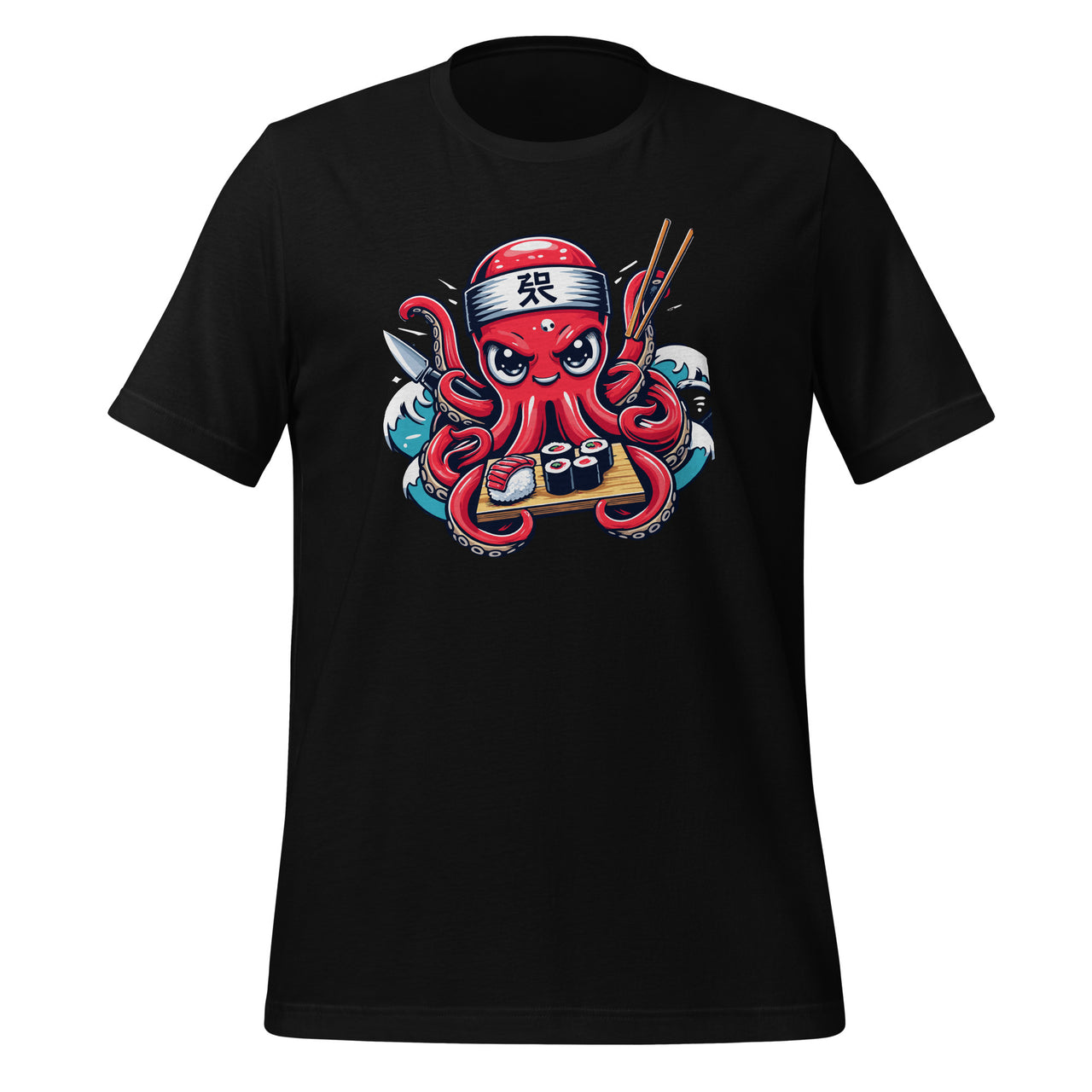 Japanese Sushi Chef Japanese Octopus Kraken Funny Anime Unisex T-Shirt