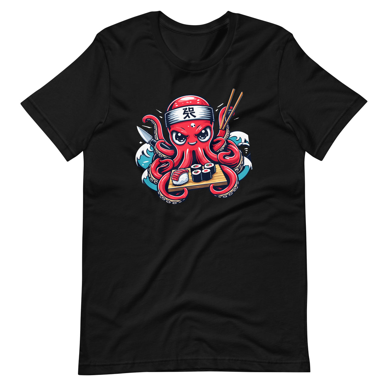 Japanese Sushi Chef Japanese Octopus Kraken Funny Anime Unisex T-Shirt