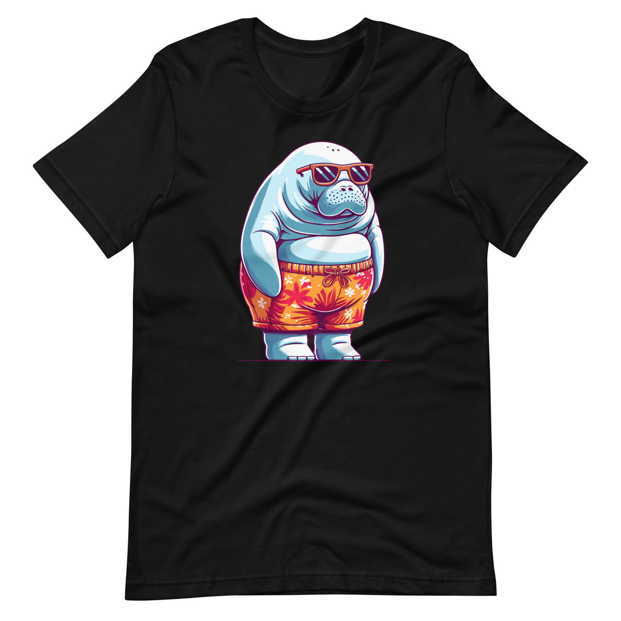 Plump Manatee With Funny Swim Trunks Animal Art Unisex T-Shirt