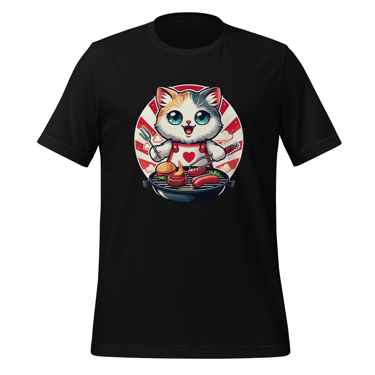 Pretty Presentation of BBQ-Loving Cat Funny Kitten Grilling Unisex T-Shirt