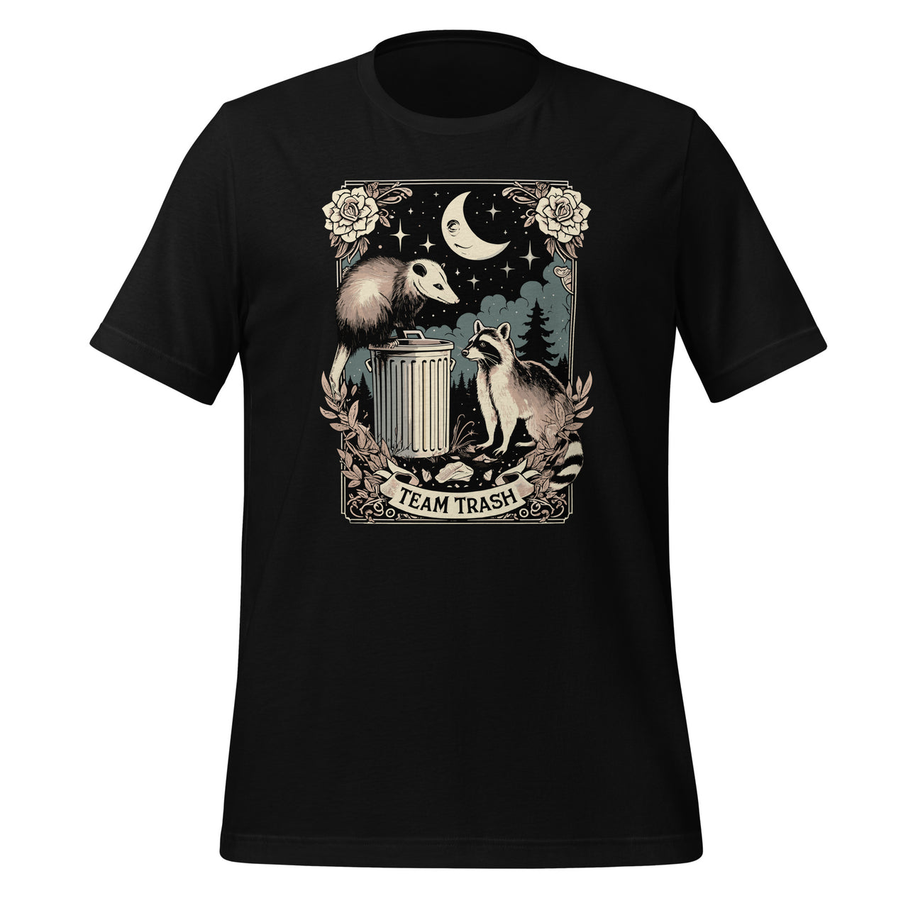 Team Trash Tarot Card Opossum Witchcraft Goth Possum Racoon Unisex T-Shirt