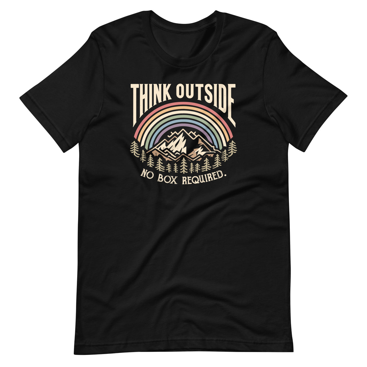 Think Outside No Box Required Funny Camping Hiking Nature Unisex T-Shirt