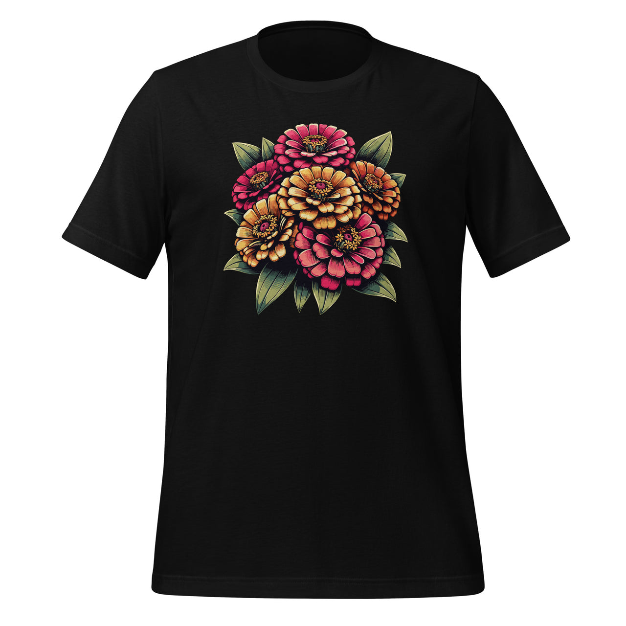 Cool Multicolor Zinnias Flowers Plants Garden Fans Unisex T-Shirt