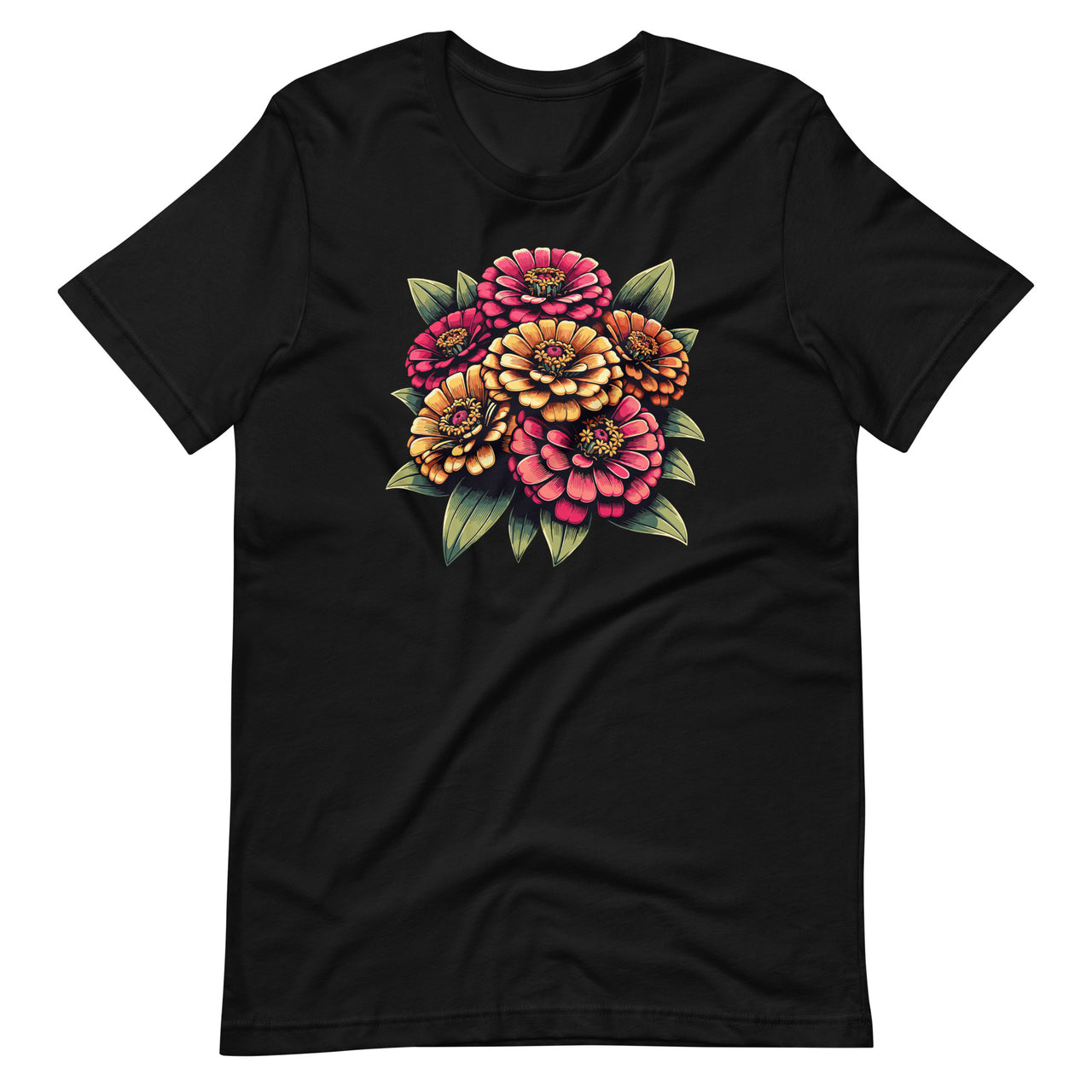 Cool Multicolor Zinnias Flowers Plants Garden Fans Unisex T-Shirt