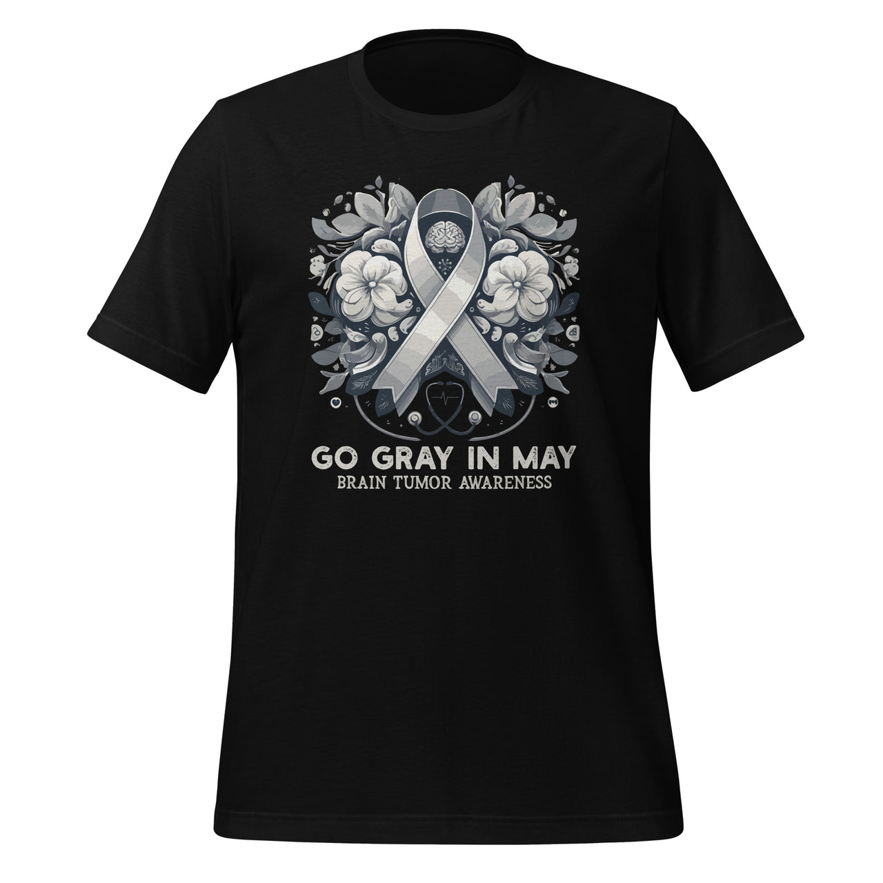 Go Gray In May Brain Tumor Cancer Awareness Day Grey Ribbon Unisex T-Shirt