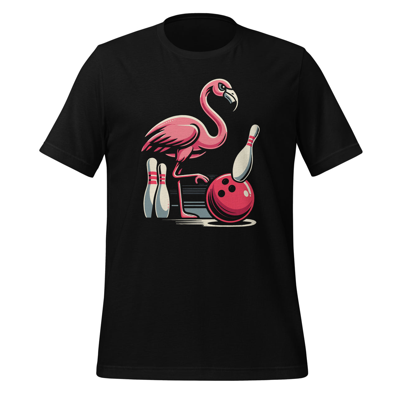 Funny Bird Flamingo Bowling Pin Bowl Bowler Players Unisex T-Shirt