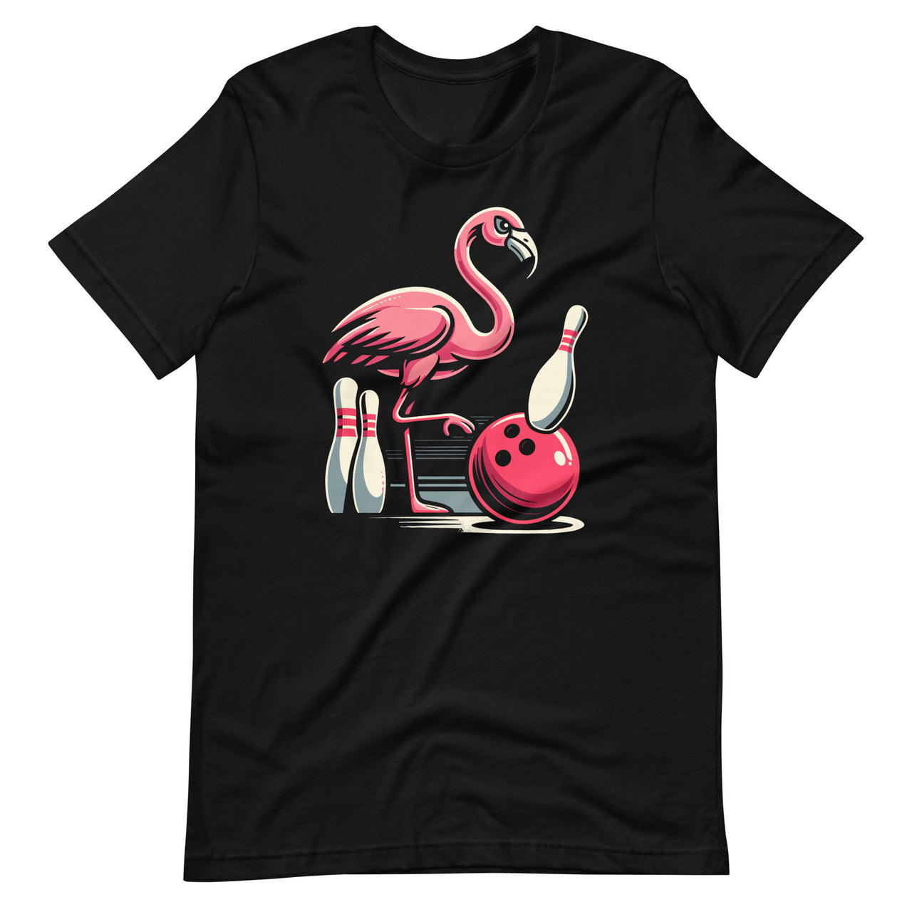 Funny Bird Flamingo Bowling Pin Bowl Bowler Players Unisex T-Shirt