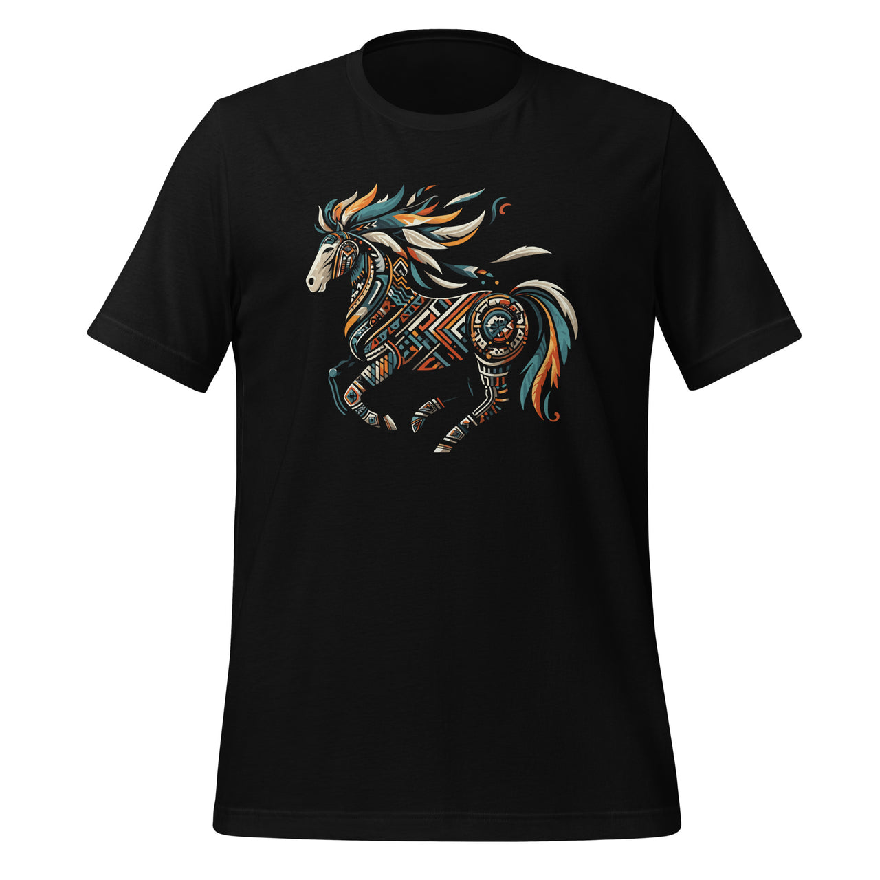 Horse Tribal Abstract Art Native American Geometric Horses Unisex T-Shirt