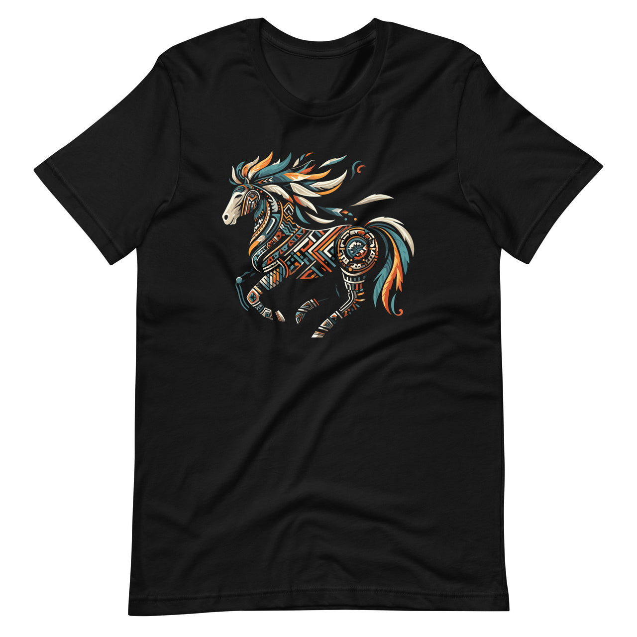 Horse Tribal Abstract Art Native American Geometric Horses Unisex T-Shirt