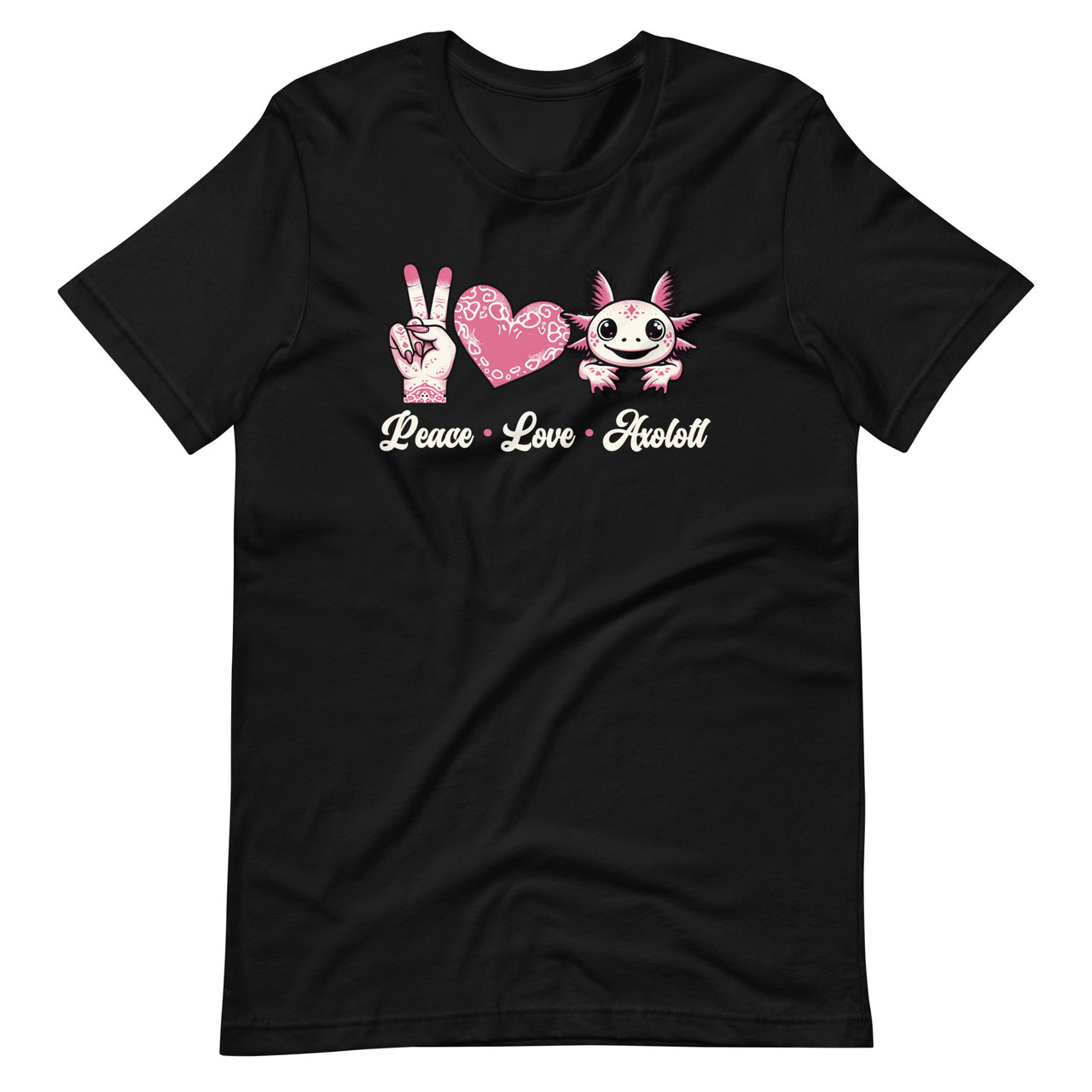 Peace Love Axolotl Heart Leopard Axolotls Teenager Fans Unisex T-Shirt