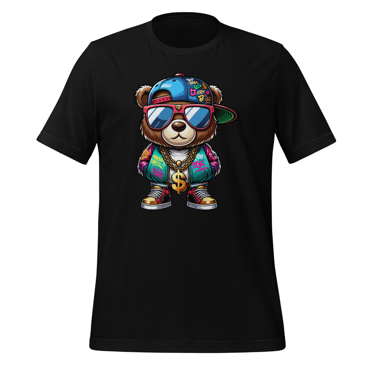 Cute Hip Hop Bear 90 Art Graffiti Fans Lovers Unisex T-Shirt