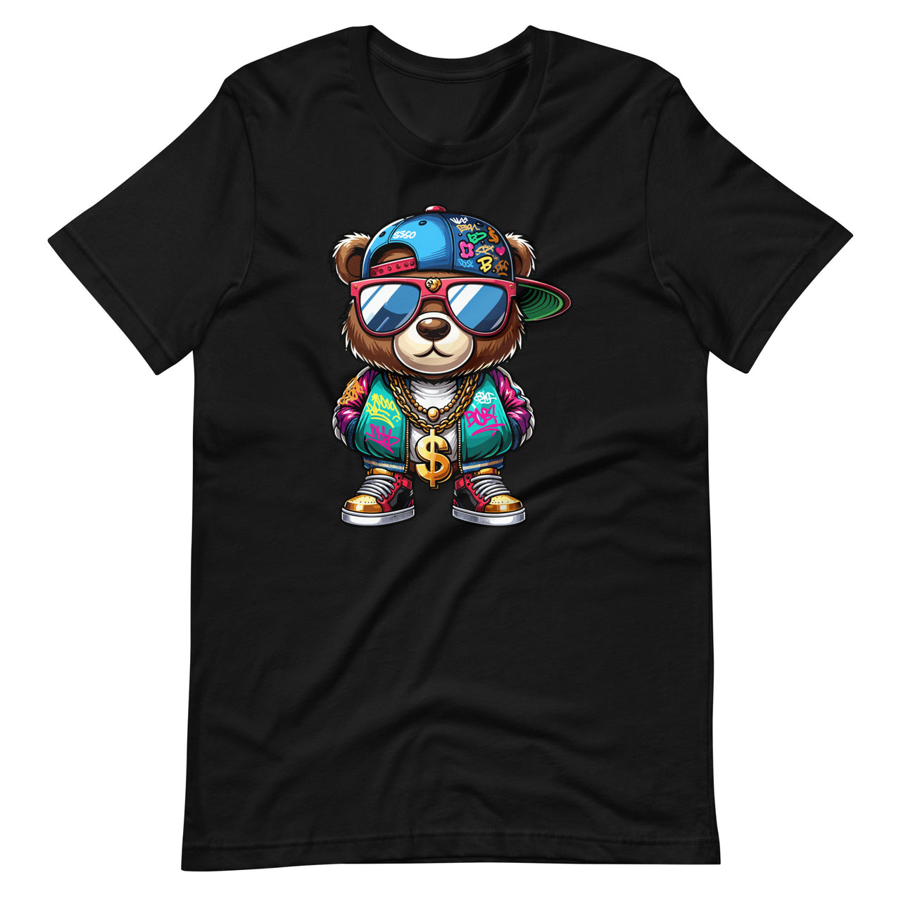 Cute Hip Hop Bear 90 Art Graffiti Fans Lovers Unisex T-Shirt