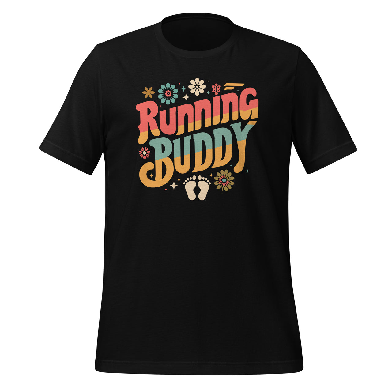 Running Buddy Pregnancy Announcement Groovy Unisex T-Shirt