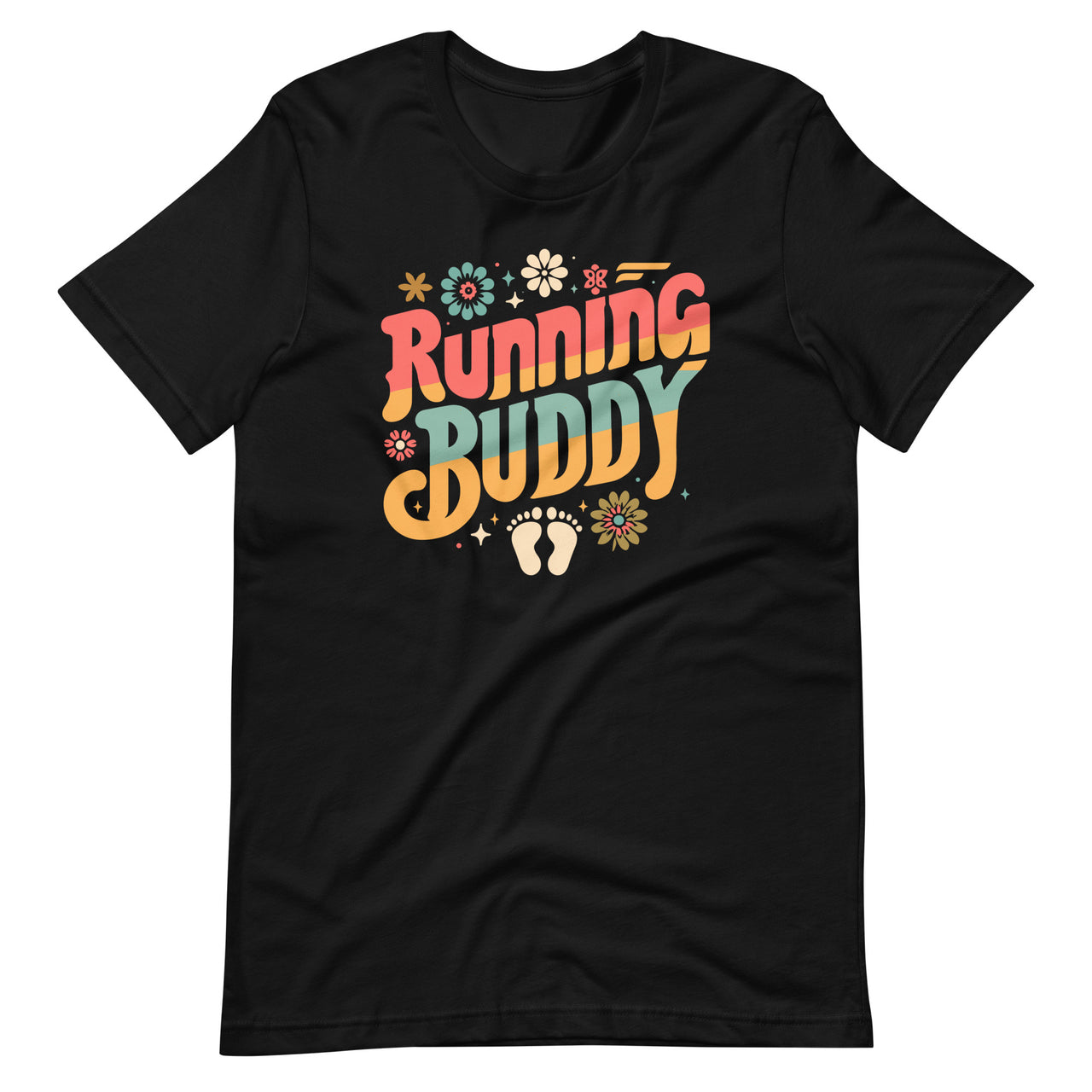 Running Buddy Pregnancy Announcement Groovy Unisex T-Shirt