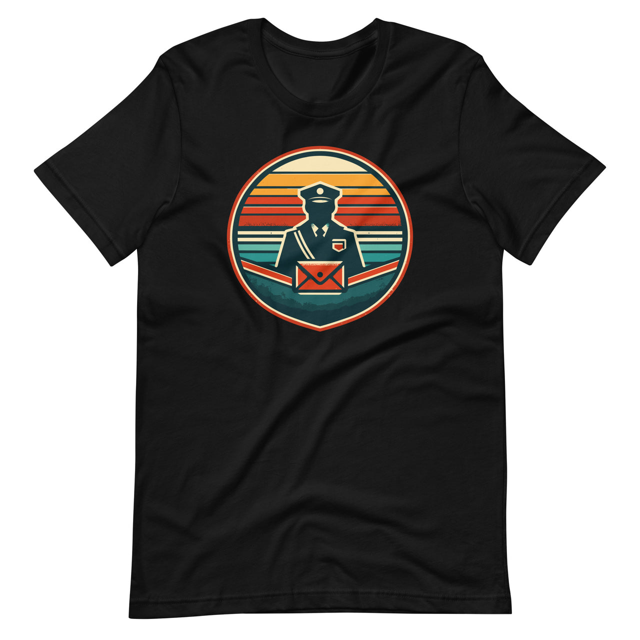 Mailman Postal Worker Sunset Vintage Retro Mail Carrier Unisex T-Shirt