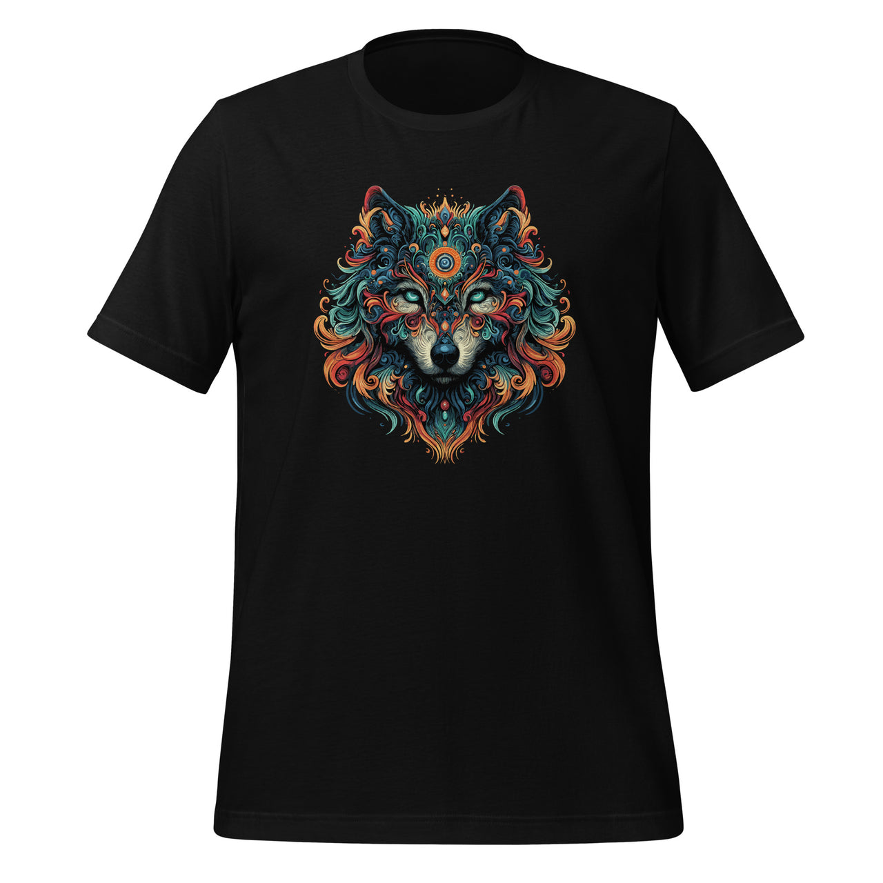 Fractal Wolf Spirit Animal Psychedelic Third Eye Awakening Unisex T-Shirt