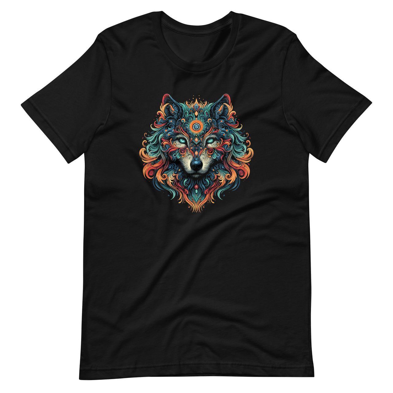 Fractal Wolf Spirit Animal Psychedelic Third Eye Awakening Unisex T-Shirt