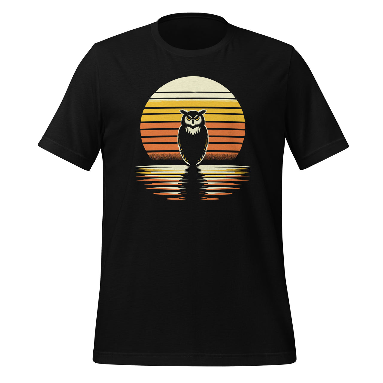 Owl Bird Sunset Retro Style Safari Vintage 70s Unisex T-Shirt