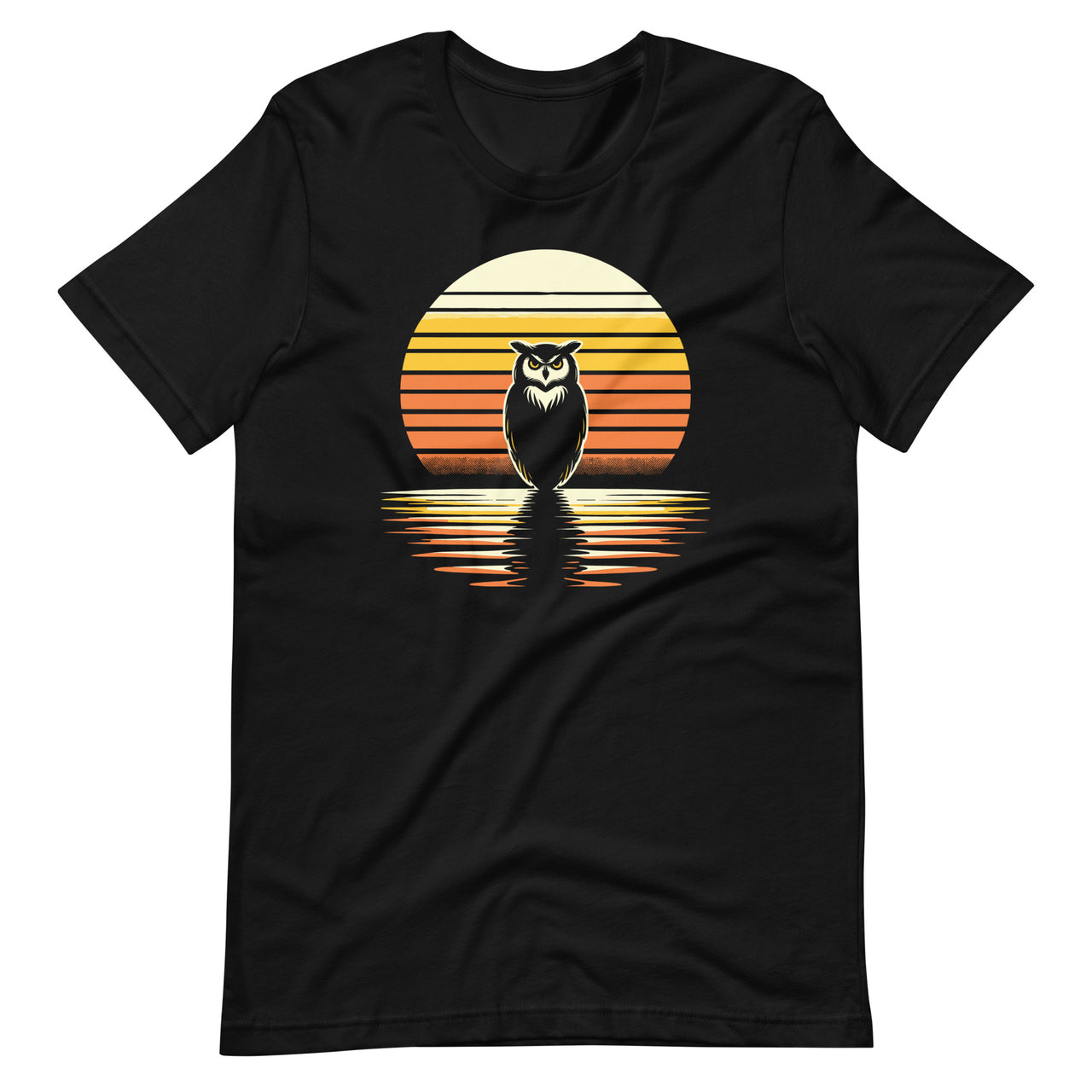 Owl Bird Sunset Retro Style Safari Vintage 70s Unisex T-Shirt