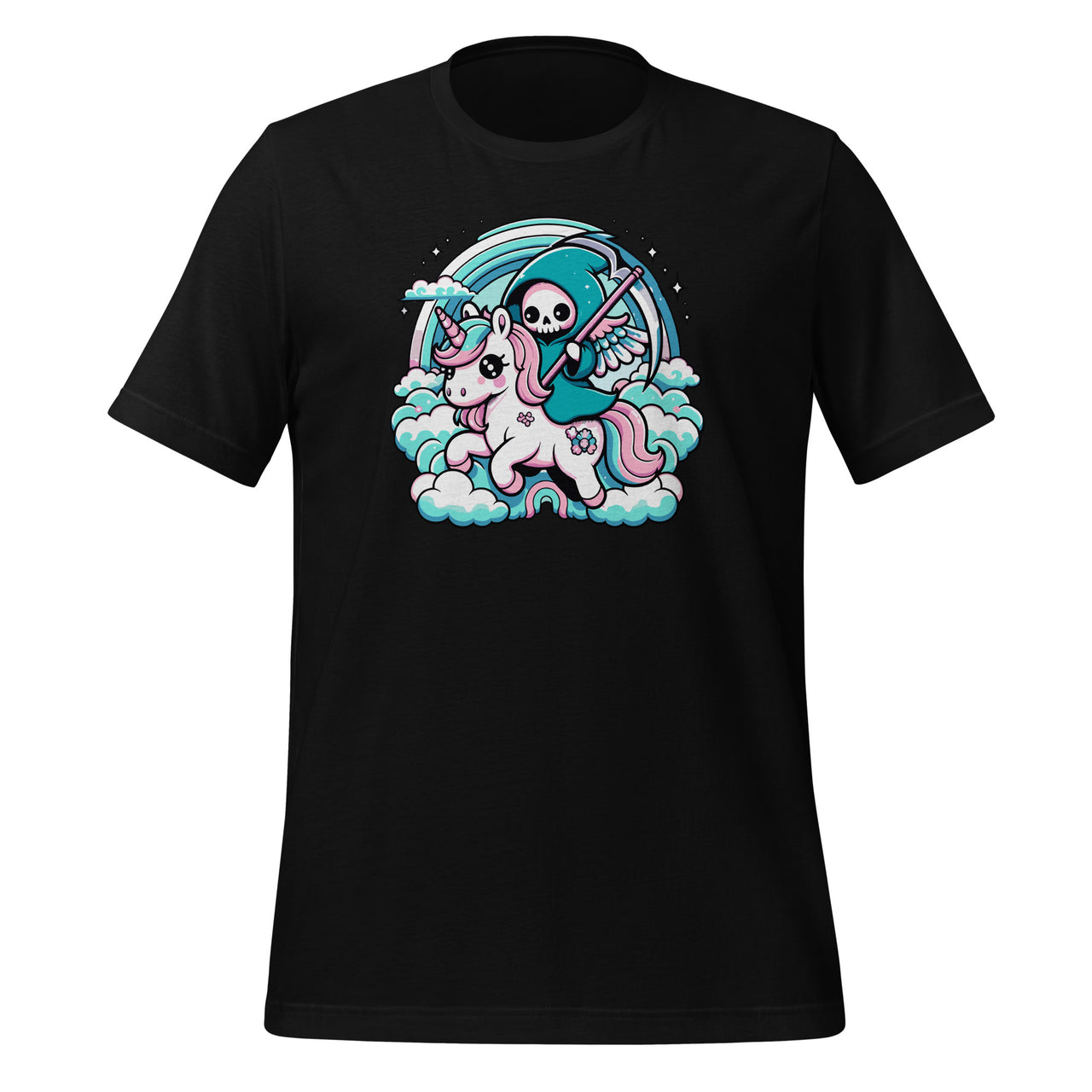 Kawaii Pastel Goth Day Cute Creepy Unicorn Grim Reaper Unisex T-Shirt