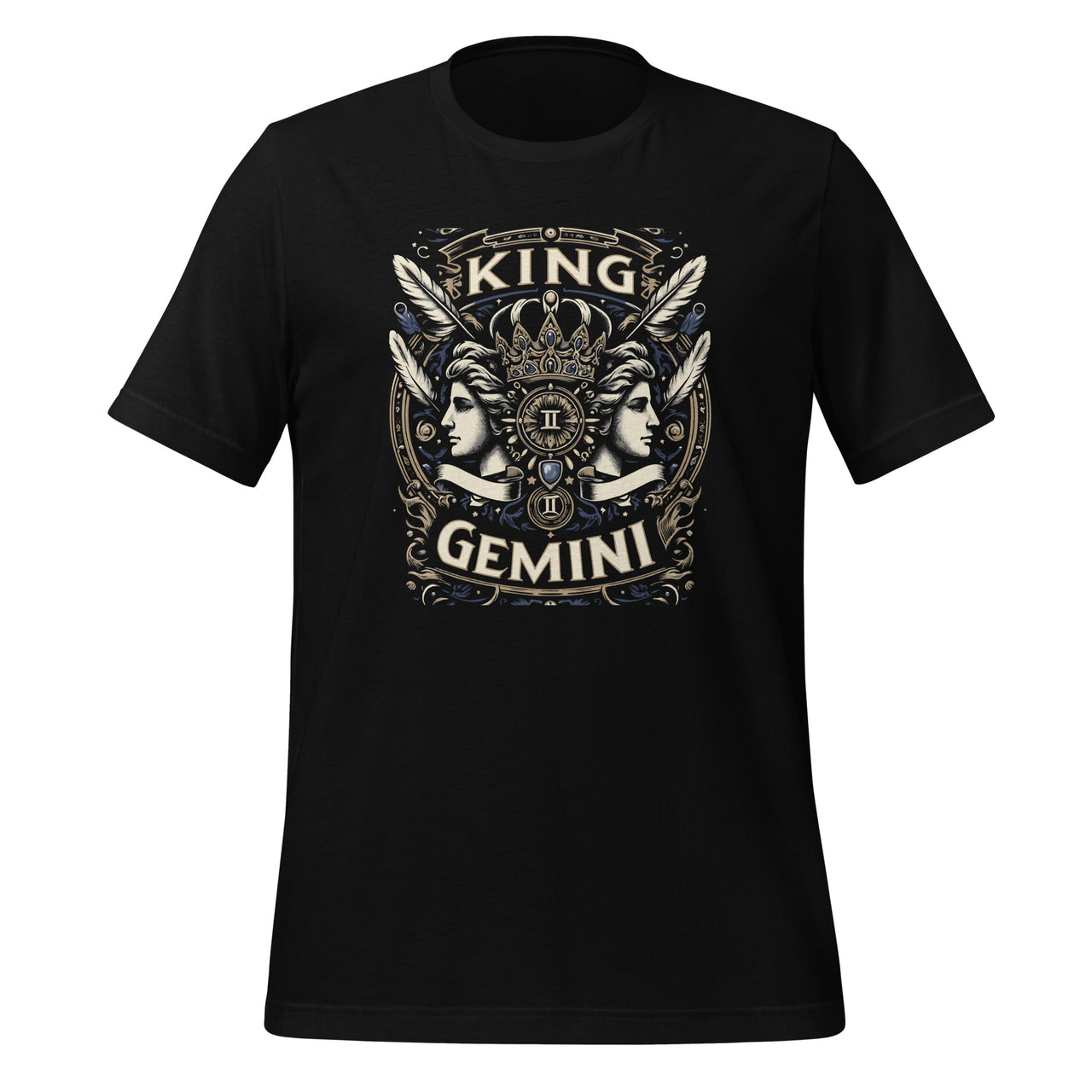 Happy Birthday Gemini Black King Zodiac Sign Unisex T-Shirt