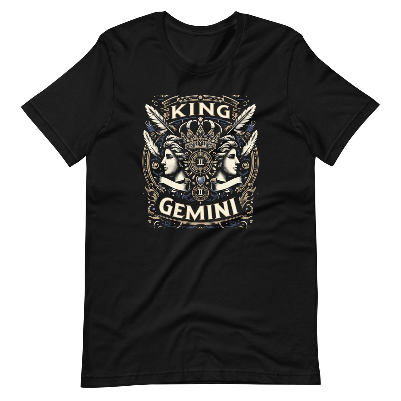 Happy Birthday Gemini Black King Zodiac Sign Unisex T-Shirt