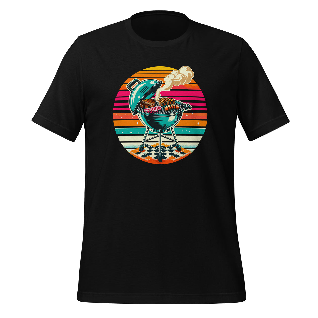 BBQ Grill Meat Lover Retro Barbecue 80s Style Grilling Unisex T-Shirt