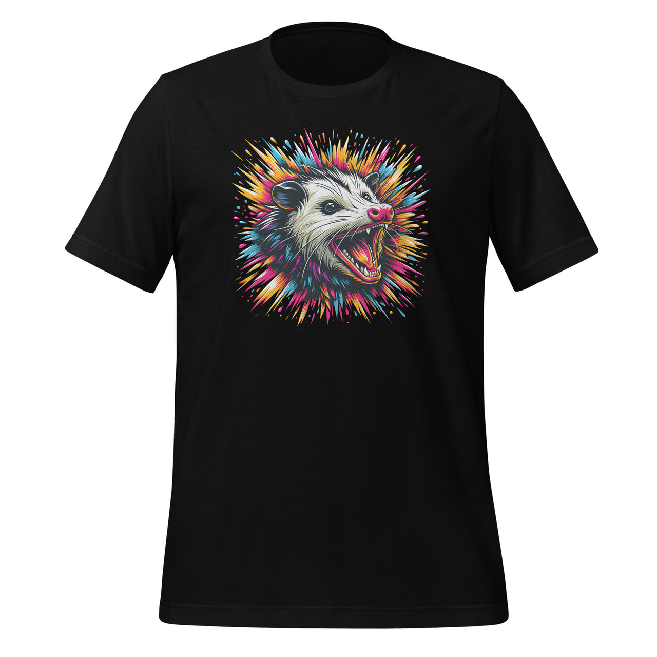 Opossum Hissing Colorful Angry Possum Animal Unisex T-Shirt