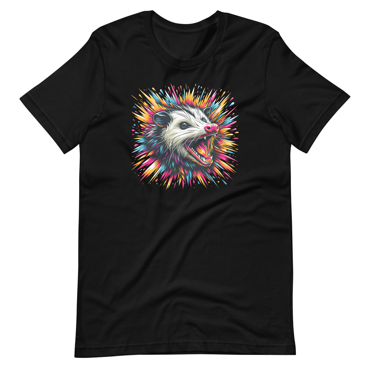 Opossum Hissing Colorful Angry Possum Animal Unisex T-Shirt