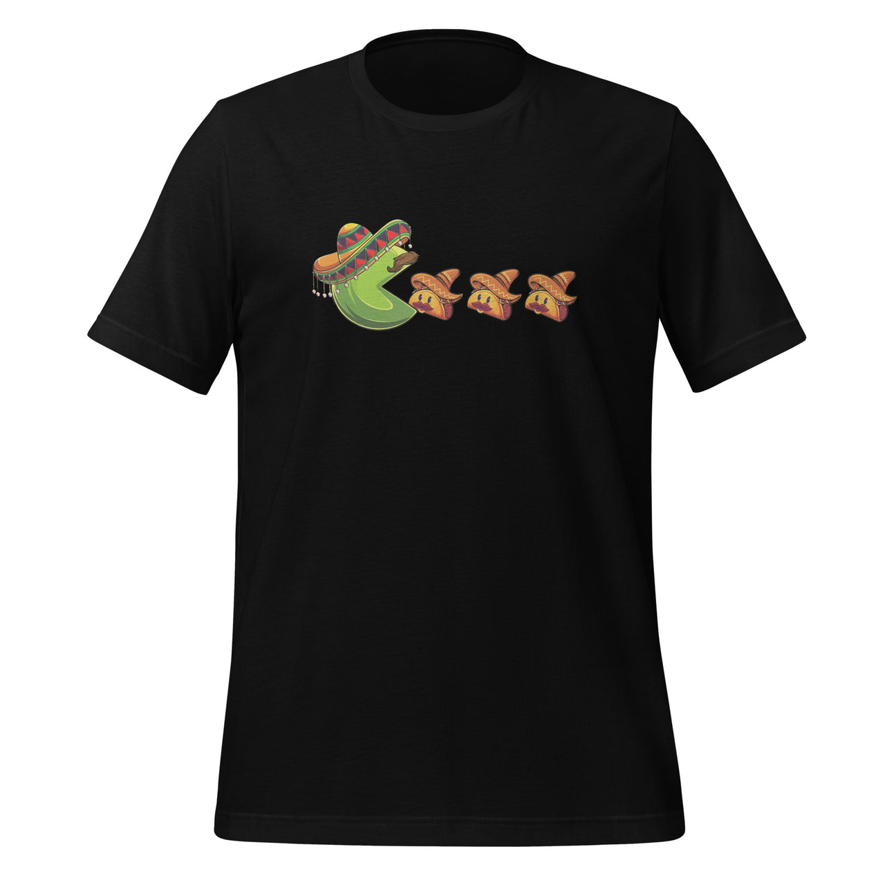 Sombrero Eating Funny Tacos with Mustaches Cinco De Mayo Unisex T-Shirt