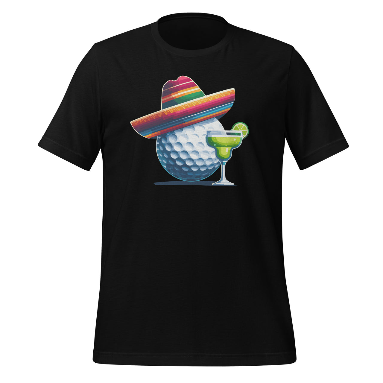 Cinco de Mayo Golf Ball With Sombrero and Margarita Golfer Unisex T-Shirt