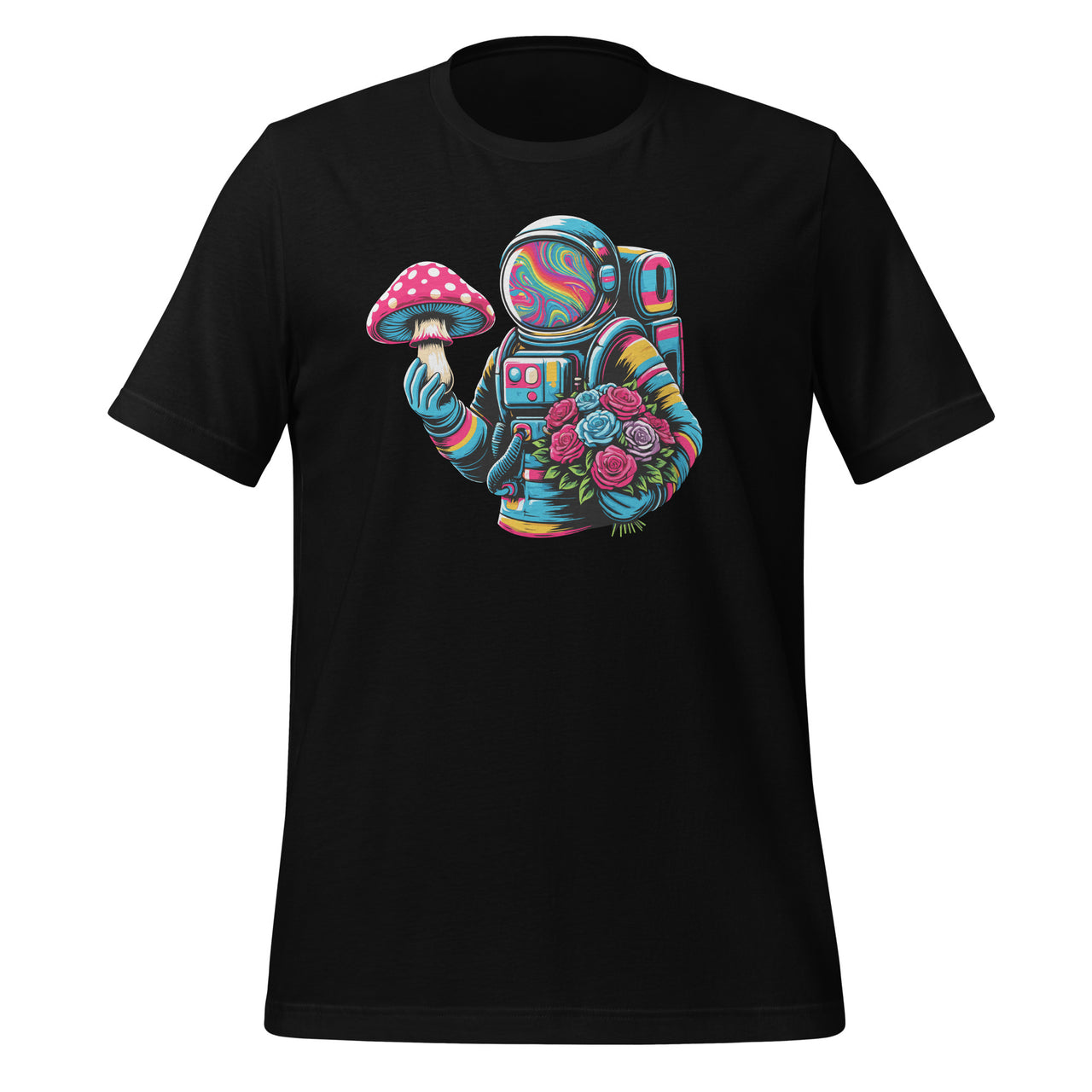 Trippy Astronaut Art Space Traveller Mushroom Unisex T-Shirt