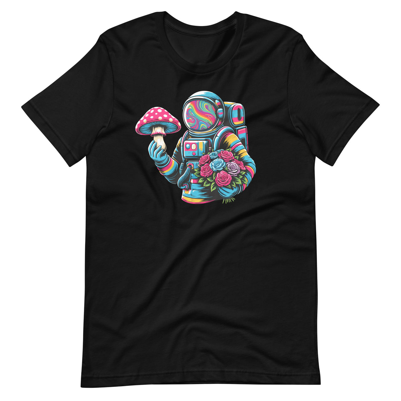 Trippy Astronaut Art Space Traveller Mushroom Unisex T-Shirt