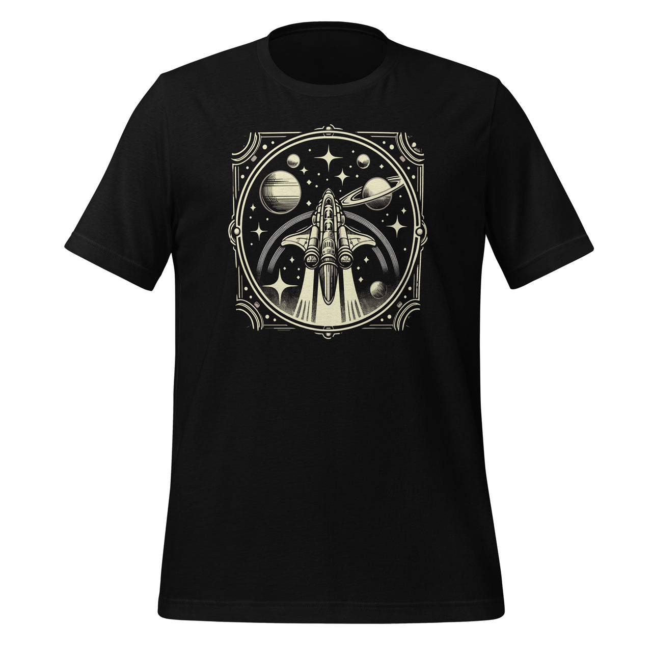 Spaceship Vintage Sci-Fi Unique Graphic Art Unisex T-Shirt