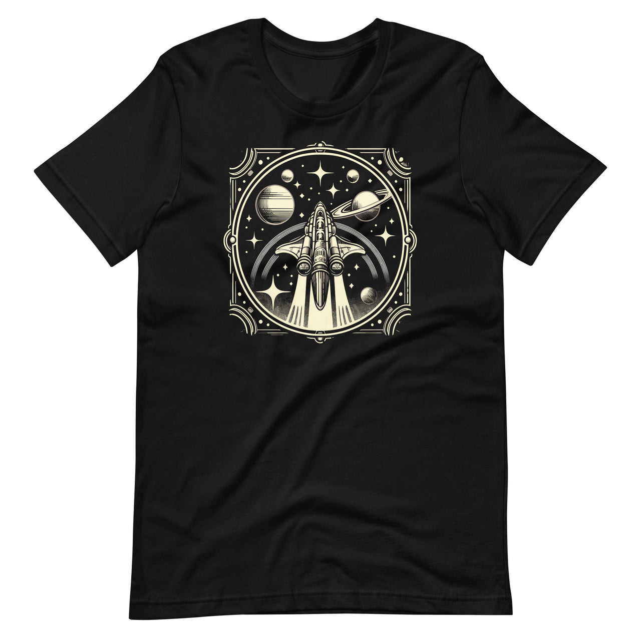 Spaceship Vintage Sci-Fi Unique Graphic Art Unisex T-Shirt