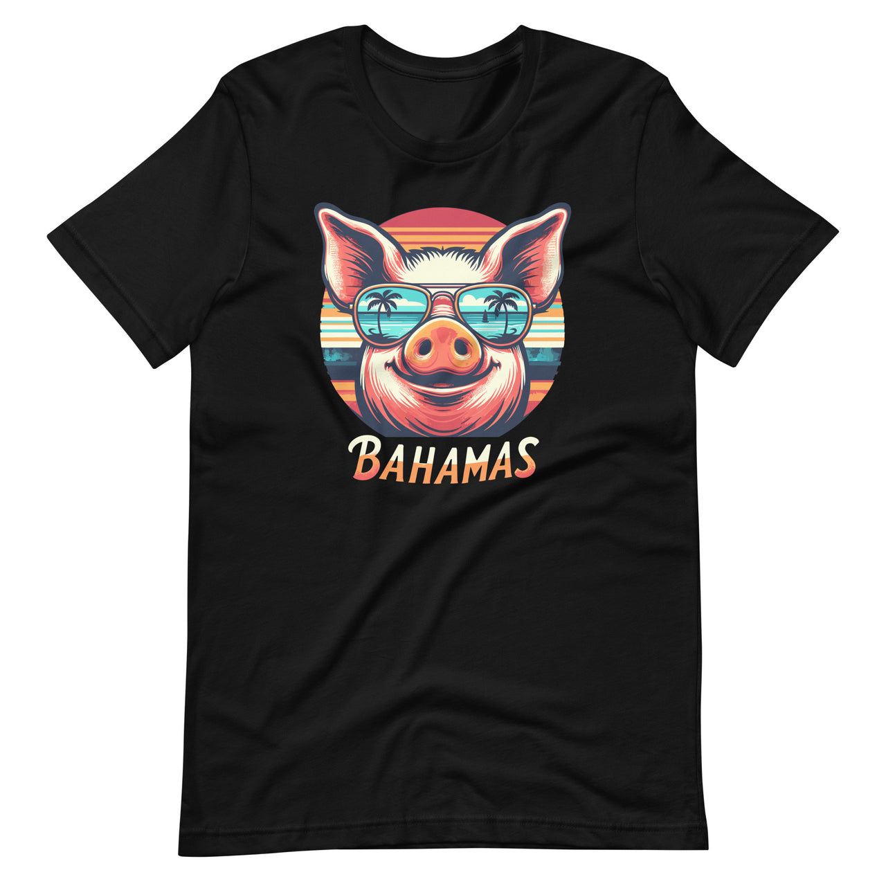 Retro Bahamas Pig Bahamas Souvenir Family Vacation Trip Unisex T-Shirt