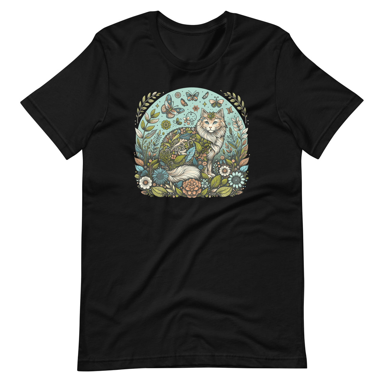 Cottagecore Cat Aesthetic Garden Nature Lover Unisex T-Shirt