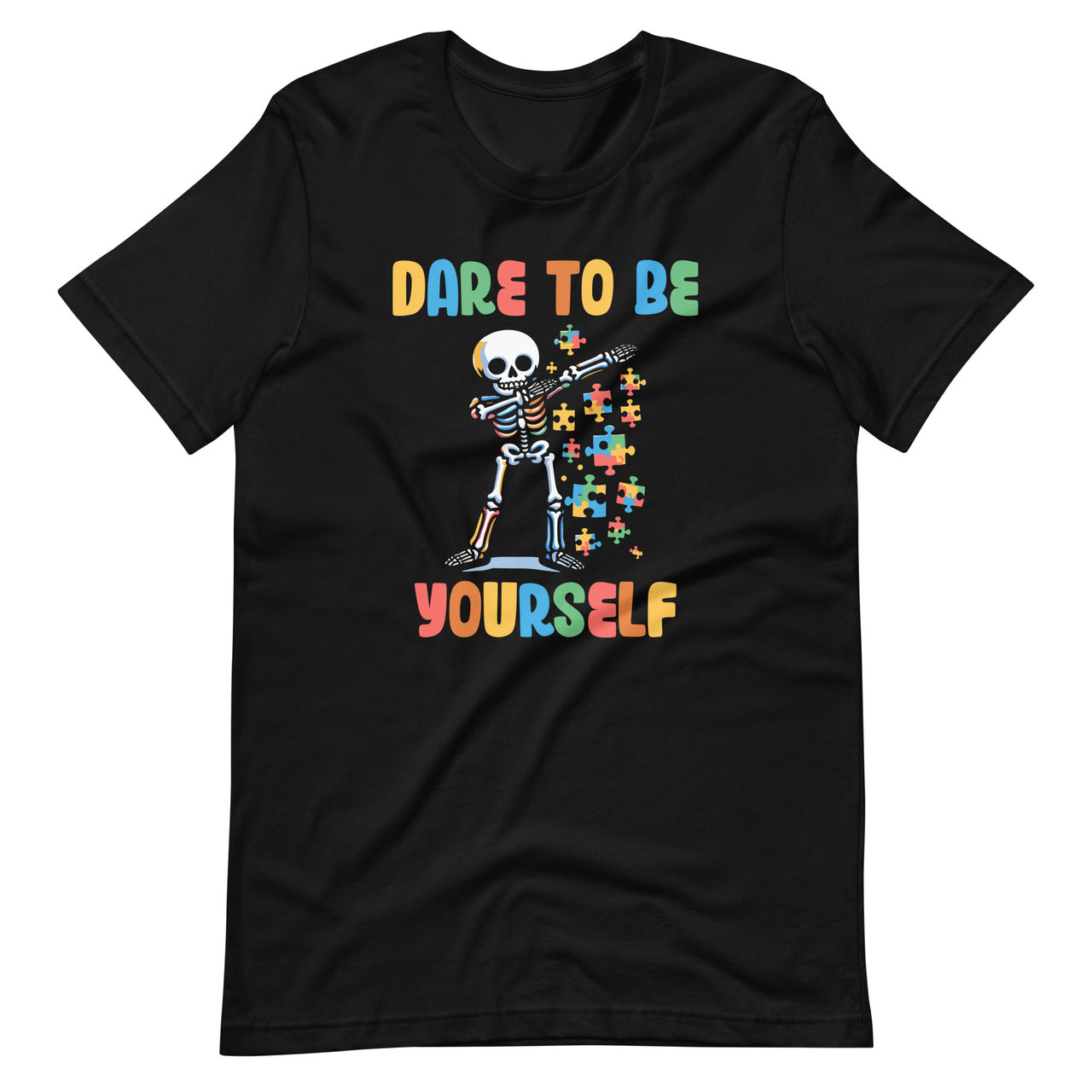 Autism Awareness Skeleton Dabbing Dare To Be Yourself Unisex T-Shirt